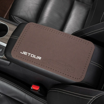 for Jietu X70 Coupe/X70S/X90: Anti-slip mat - suede-armrest-pad-jetto-mocha-brown