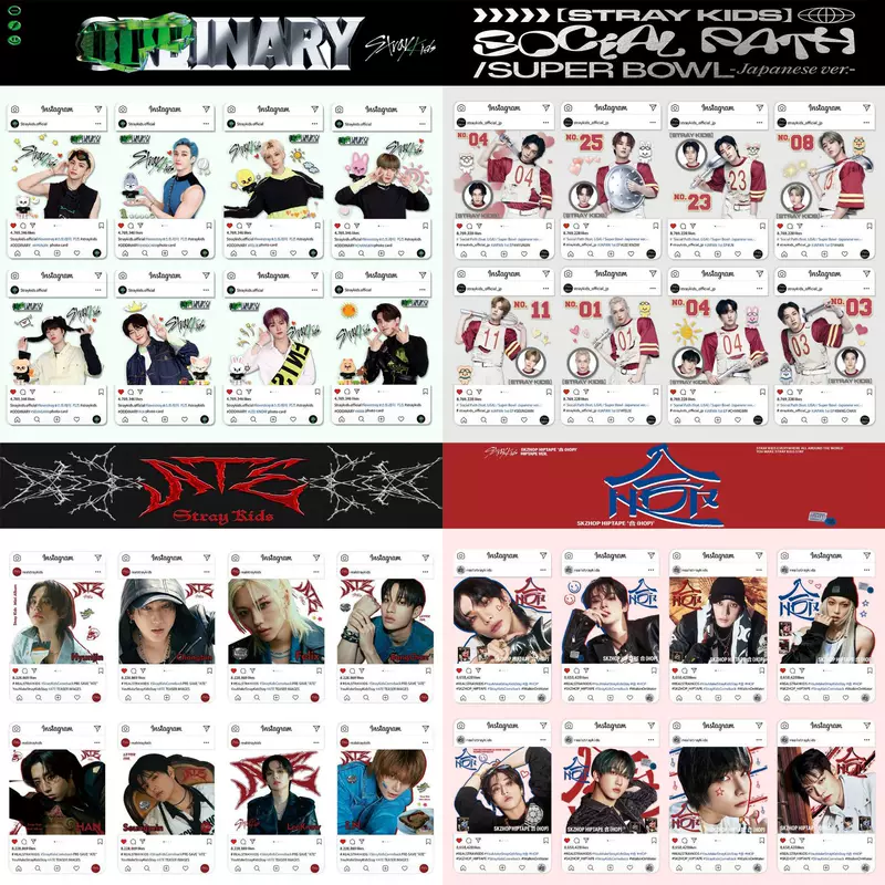 Прозрачный набор фотокарт из ПВХ (StrayKids), 8 карточек, 8.5×5.3 см, упакованы по отдельности в OPP