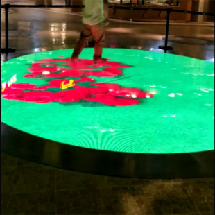 Oval floor interactive experience ktv stage bar floor tile screen P4.81 indoor full color led display