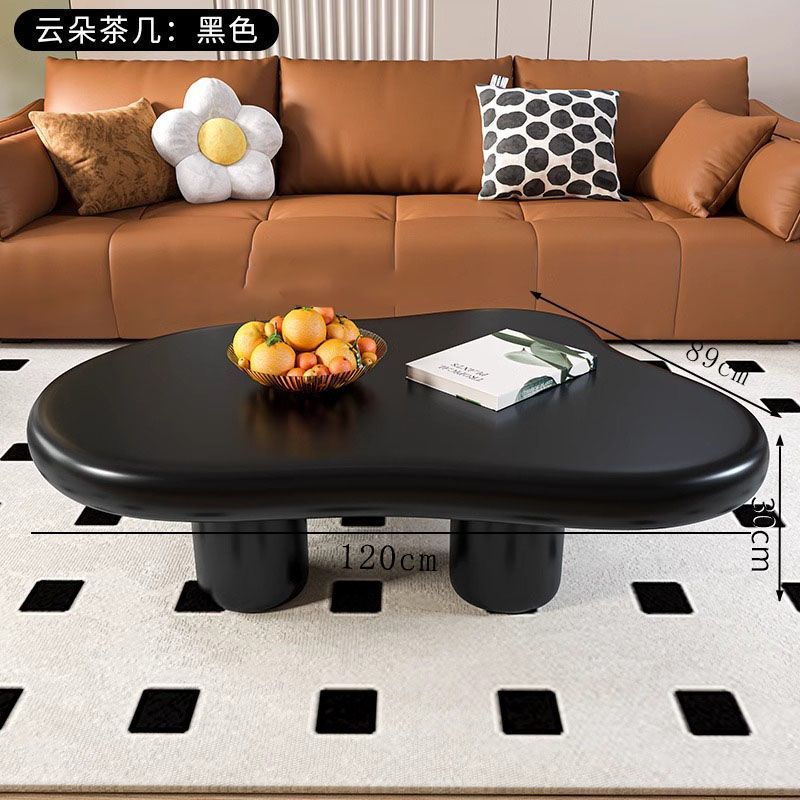 云朵茶几黑色法式轻奢家用客厅简约现代小户型创意异型侘寂风小桌|undefined