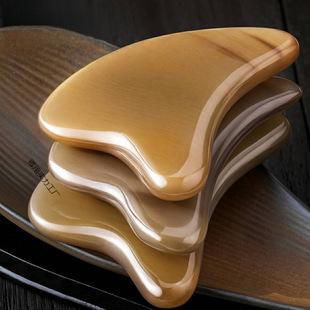 Authentic Natural Horn Scraping Board for Whole Body, Facial Beauty, Eye Massage, Neck and Back