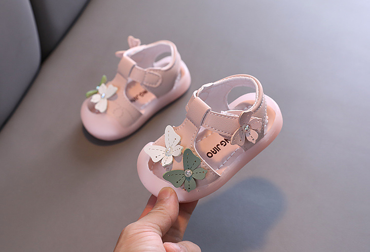 Sandali per bambine estive, suole morbide, berretti anti-calcio, scarpe per bambini di 1-2 anni, scarpette da principessa per giovani_voghion.com