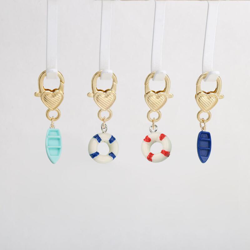 etsy resin simulation boat anchor swimming ring love metal series golden door buckle creative cartoon keychain