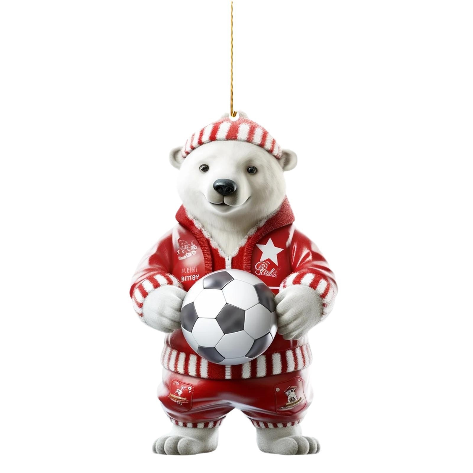 2025 Navidad transfronteriza acrílico plano adorable oso polar colgante de decoración de Navidad colgante image 4