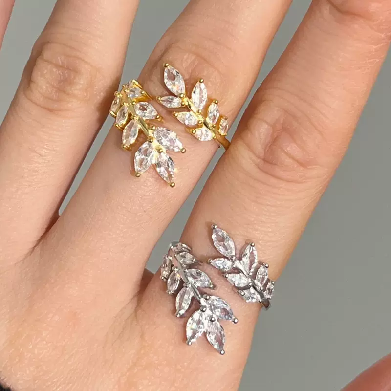 霖琅 Ring, design stone inlay, silver 925 sample, light luxury style