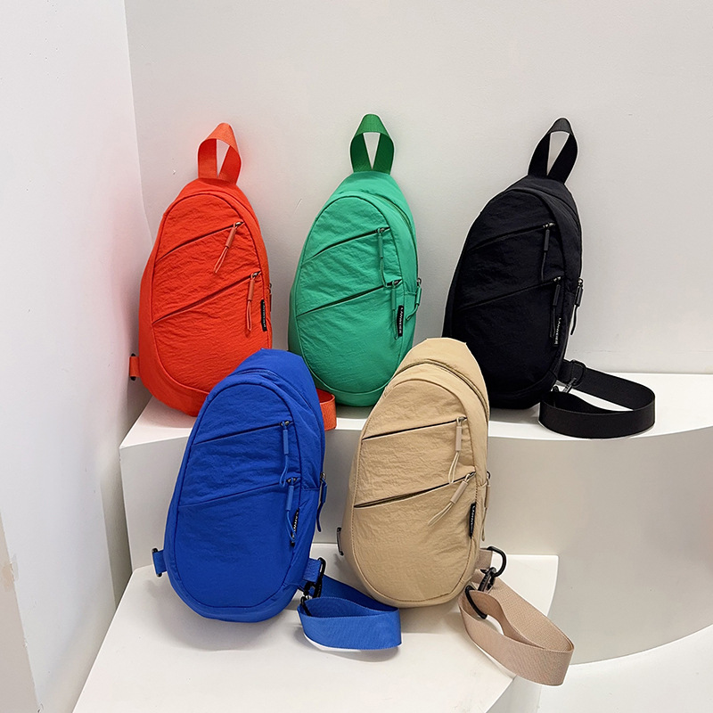 Nylon simple bolso de pecho de mujer gran capacidad ocio versátil bolso de hombro portátil bolso de hombro para estudiantes de viaje ligero