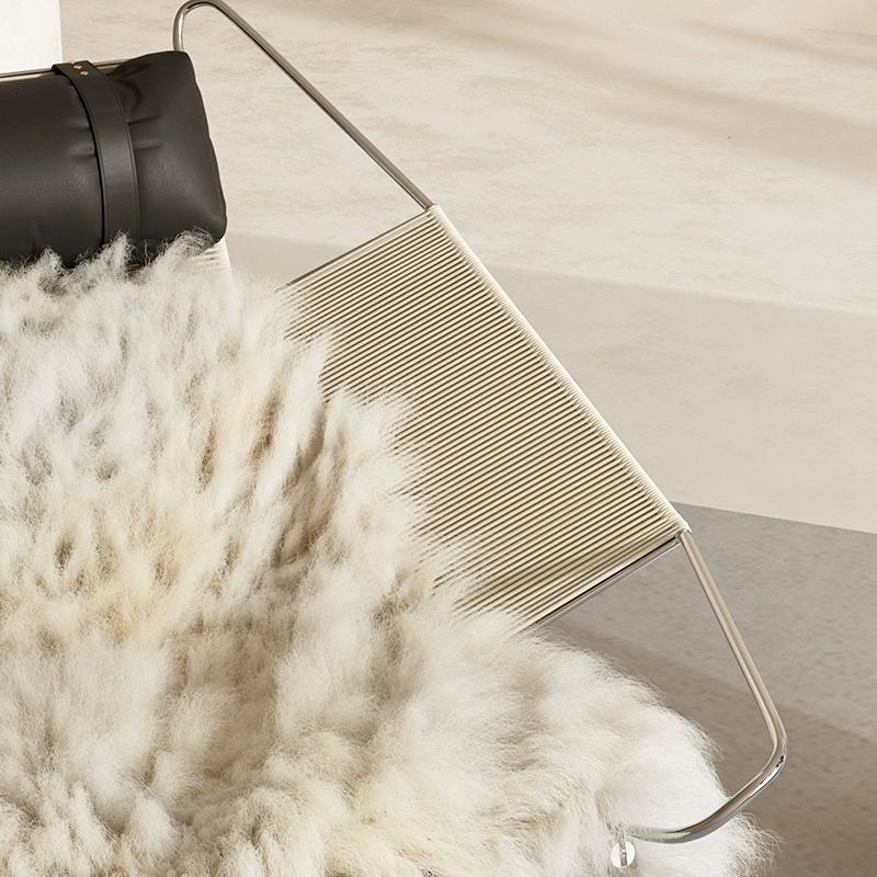 Diseñador danés, sillón de viento silencioso, cuerdas de bandera medieval, silla de ocio creativa, silla de ocio tejida a mano minimalista, silla perezosa