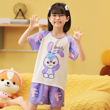 大女童睡衣夏季冰丝绸薄款短袖公主儿童可爱超萌女孩夏天网红爆款