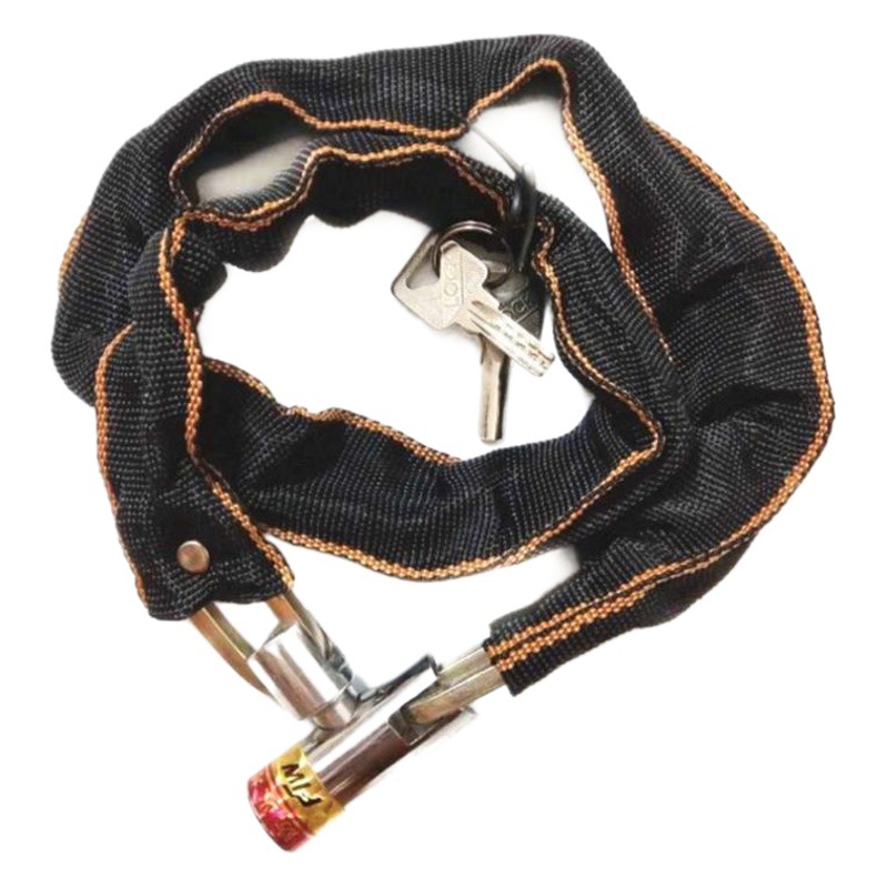 Bicicleta de montaña de bloqueo de la cadena de la bicicleta bolsa de tela de bloqueo de la cadena de bloqueo de la motocicleta cerradura de la cadena de cabeza redonda