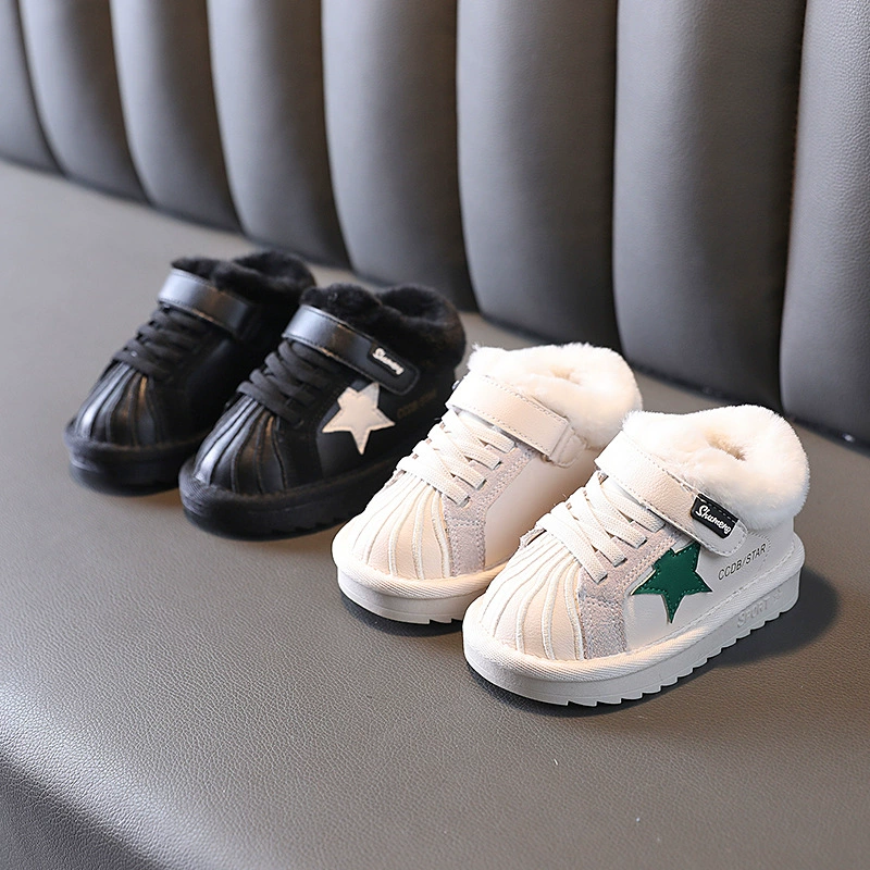 2024 зимний новый стиль детский утолщение снежные сапоги для девочек большая хлопковая обувь плюс бархат теплая детская обувь для мальчиков