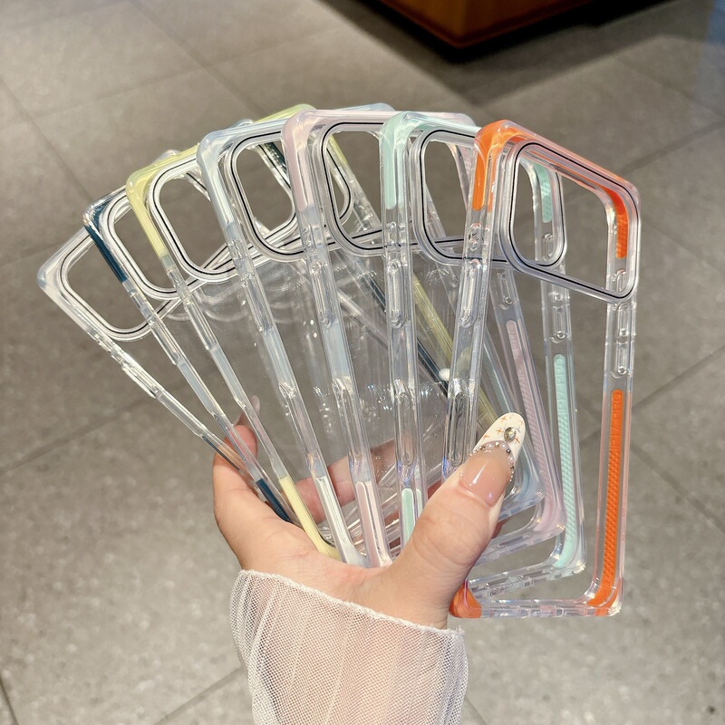 Simple Two-Color Transparent Square Case Suitable for iPhone 17 Pro Max 18 Phone Case, Apple 16 Anti-Drop 15 Protection Simple Two-Color Transparent Square Case Suitable for iPhone 17 Pro Max 18 Phone Case, Apple 16 Anti-Drop 15 Protection