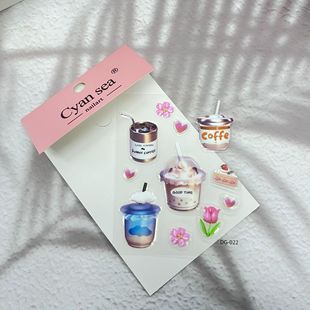 Korean Ins Coffee Cup Jelly Ccd Sticker Original Stereo DIY Suitcase Camera Sticker Mobile Phone Case Sticker