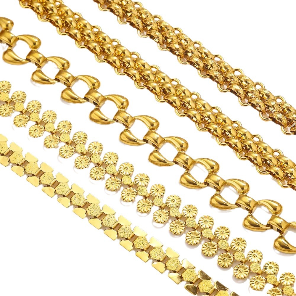 Acero inoxidable Hip Hop Heavy Metal Cadena gruesa grande Acero de titanio DIY Moda europea y americana Cadena semiacabada Cadena de bolso hecha a mano