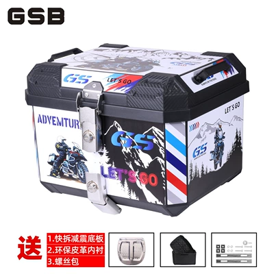 Motorcycle trunk — pedal electric vehicle tool - 45l-ultimate-edition-white-mountain-peak-lining