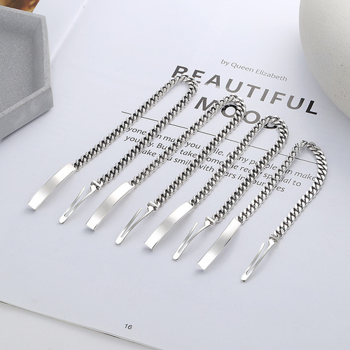 Yunchaoxuan S925 sterling silver Korean version simple and minimalist square tube bolt splicing side chain personalized bracelet