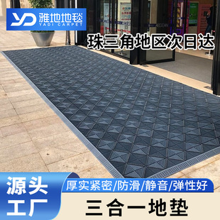 Three-In-One Commercial Floor Mats, Hotel Shopping Mall Entrance Mats, Dust-Removing Anti-Slip Entrance Door Plastic Door Mats