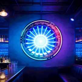 工业风KTV酒吧科技感动态发光装饰画电竞馆朋克风幻彩跑马灯挂画