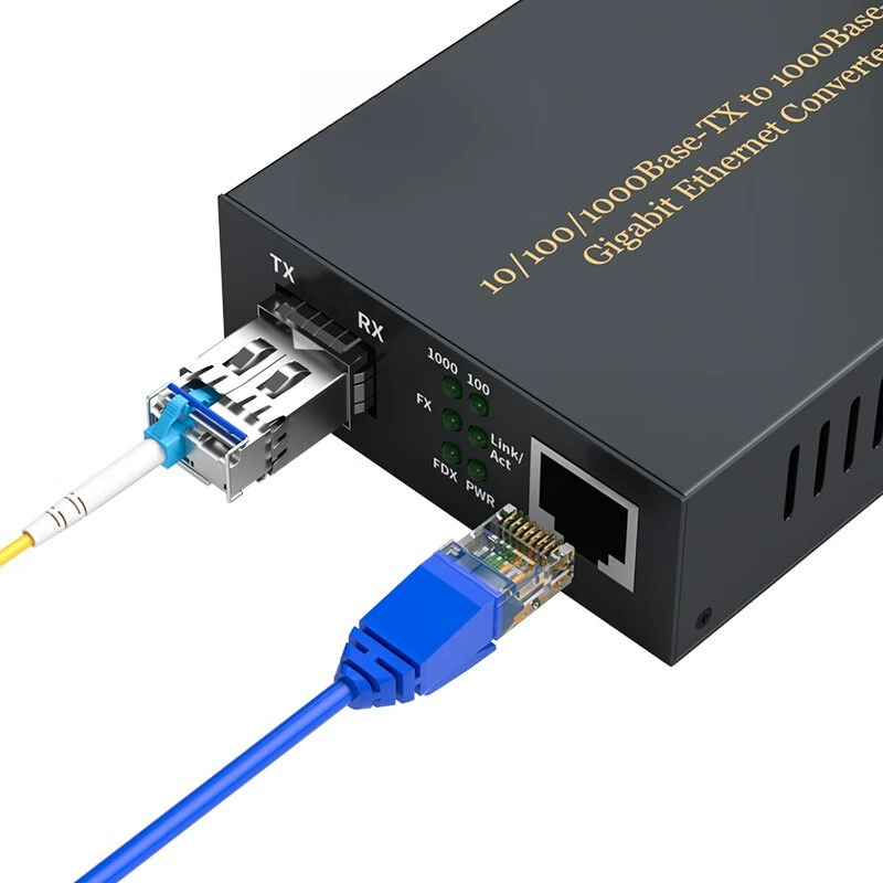Гигабитный SFP оптический волоконный трансивер LC интерфейс 1 оптический 1 электрический 1.25G однопроводный двухволоконный оптический преобразователь SFP порт
