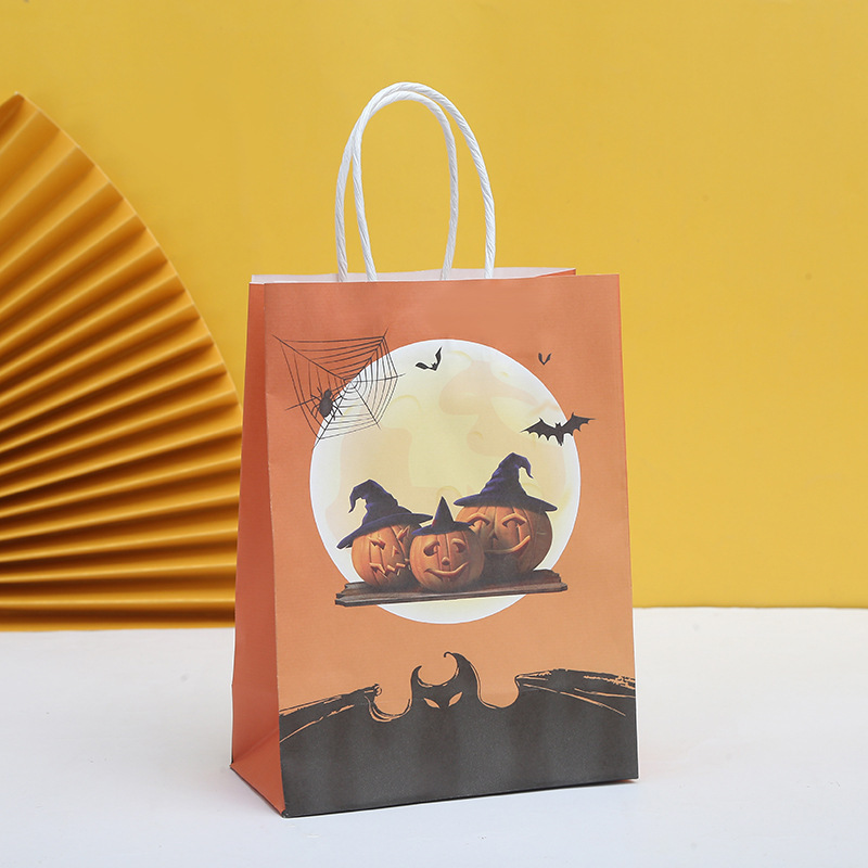 Bolso de regalo para niños de Halloween, bolso de mano, bolso de dulces, decoración de fiesta, logotipo impreso, bolsa de embalaje de bocadillos de compras