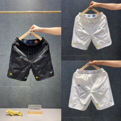 ファッショナブルな刺繍レターカジュアルパンツメンズ夏の新しい多用途シンプルなビーチパンツアウトドア速乾性5点パンツ