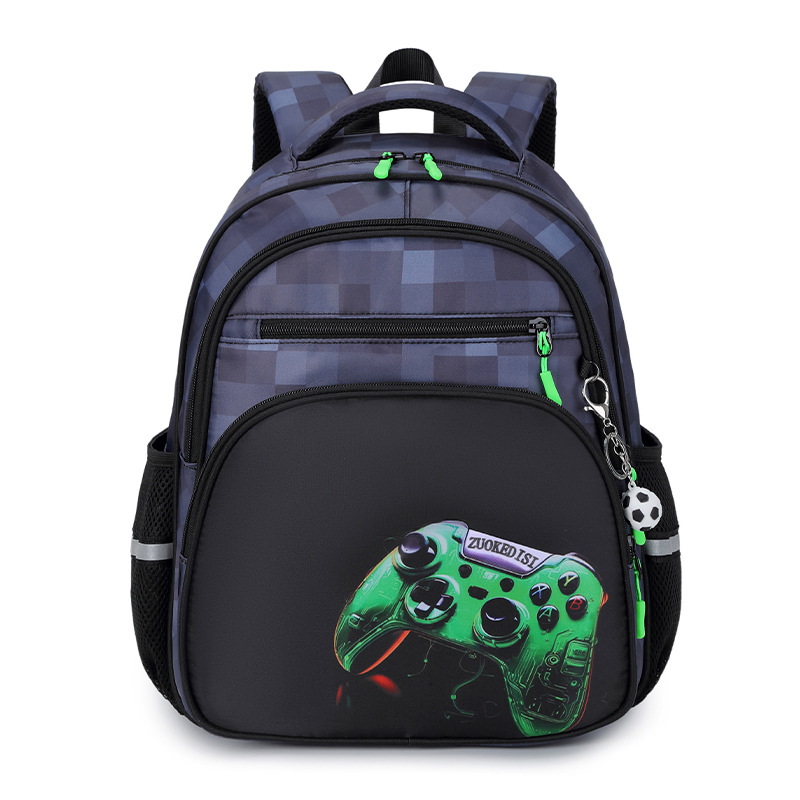 Nueva impresión de fútbol, impresión de dibujos, gran capacidad, luz, protección de seguridad, mochila escolar para niños de doble capa para estudiantes, venta caliente de comercio exterior