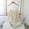 Crepe suspenders short set sketch rabbit