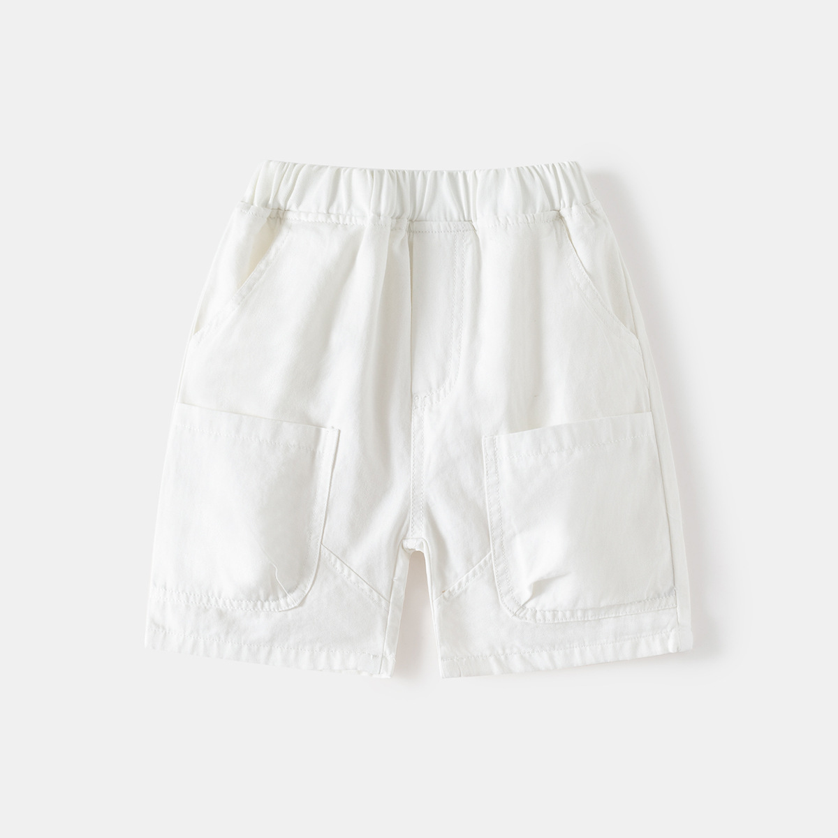 White spliced ​​double pocket shorts