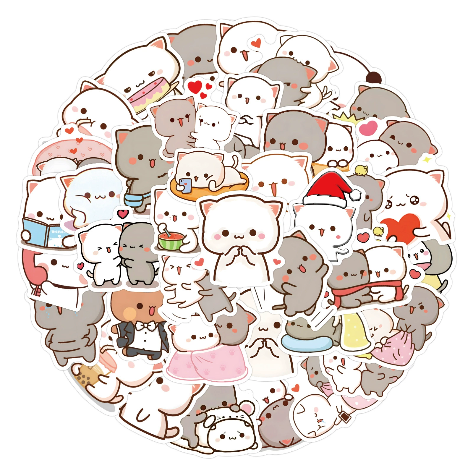 60 новых моделей милый MoChi кот, граффити, наклейки на авто, багаж, водяные чашки, оптовые