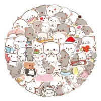 60 новых моделей милый MoChi кот, граффити, наклейки на авто, багаж, водяные чашки, оптовые