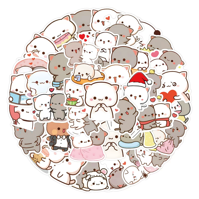 60 новых моделей милый MoChi кот, граффити, наклейки на авто, багаж, водяные чашки, оптовые