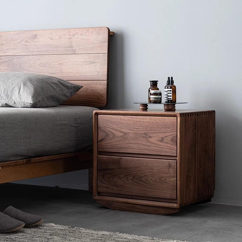 Scandinavian Solid Wood Bedside Table Simple Household Bedroom Storage Locker Small Apartment Designer Floor-Standing Drawer Cabinet