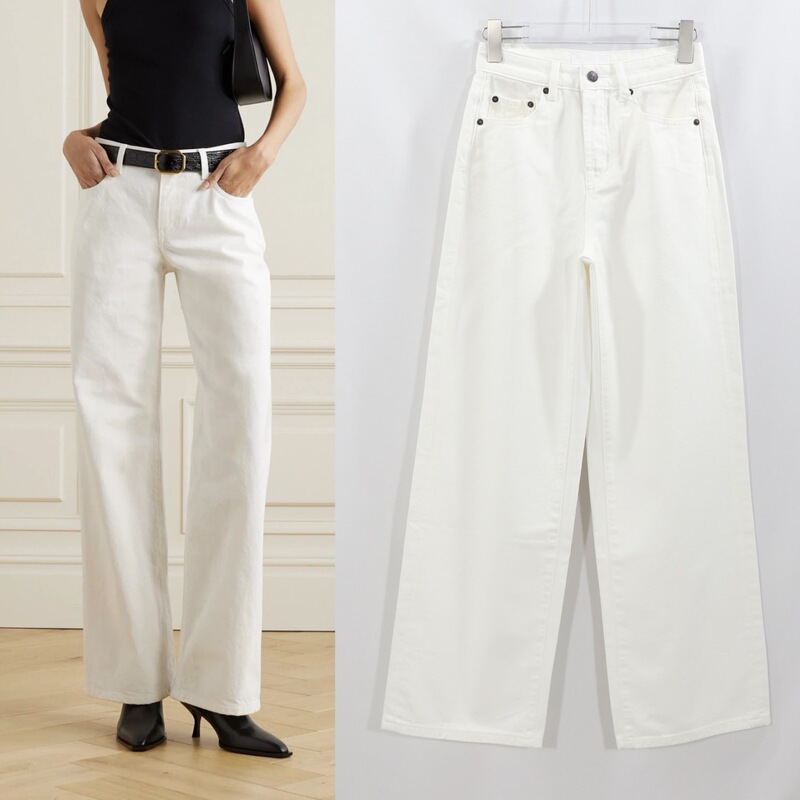 Nanyou Factory Niche Row New White Straight-Leg Jeans for Women, Simple Design, High-Waisted Slimming Long Pants for Women Nanyou Factory Niche Row New White Straight-Leg Jeans for Women, Simple Design, High-Waisted Slimming Long Pants for Women