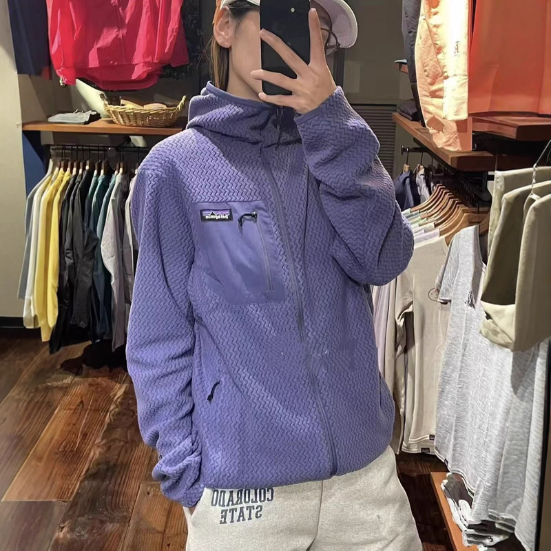 Pata R1Air Full Zipper Thin Velvet Warm Hooded Zipper Fleece Sweatshirt Men's and Women's Same Style Jacket