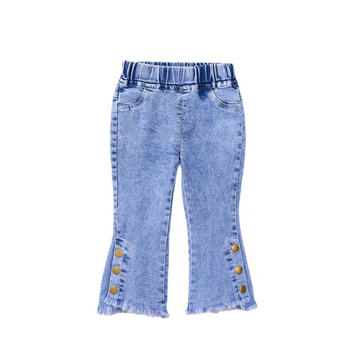 Girls jeans 2024 new children's pants spring and autumn style outer wear girls Korean style boot-cut pants autumn trousers