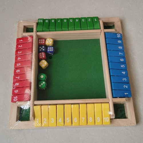 Double-sided digital four-sided card game parent-child board game wooden bar party leisure gambling and drinking toy