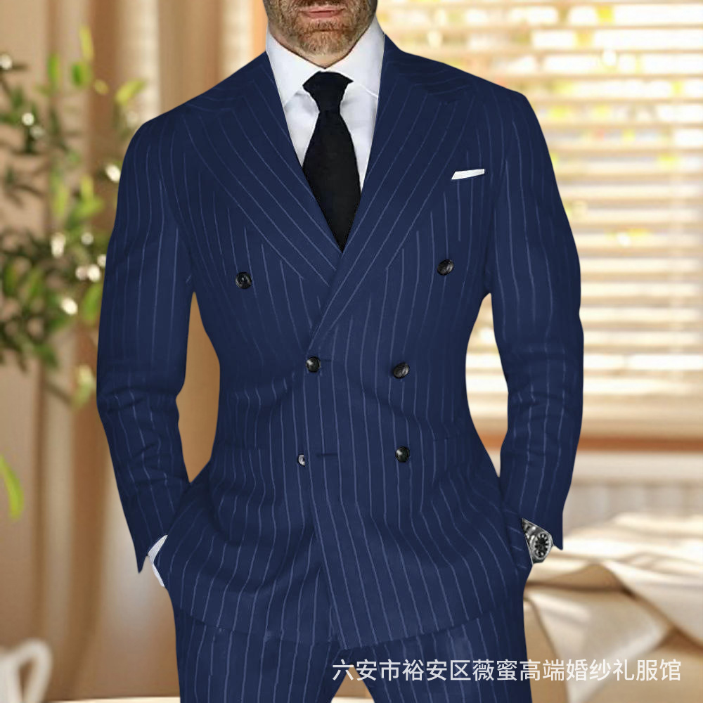 진한 파란색 정장 + 바지