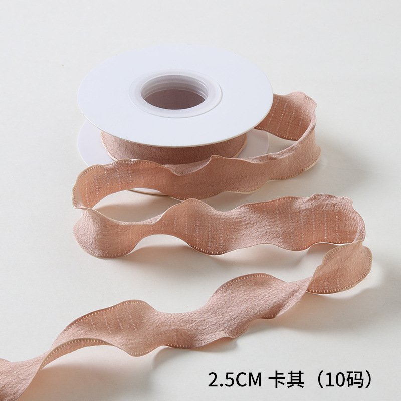 Cinta plisada al por mayor material de embalaje floral Macaron diybag embalaje de flores cinta de embalaje de flores de 4cm cinta de embalaje de flores