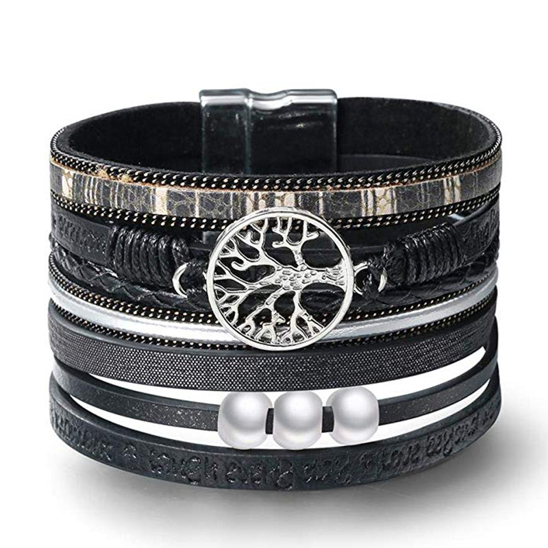 Ethnic Style Tree Pu Leather Alloy Braid Women's Bracelets display picture 2