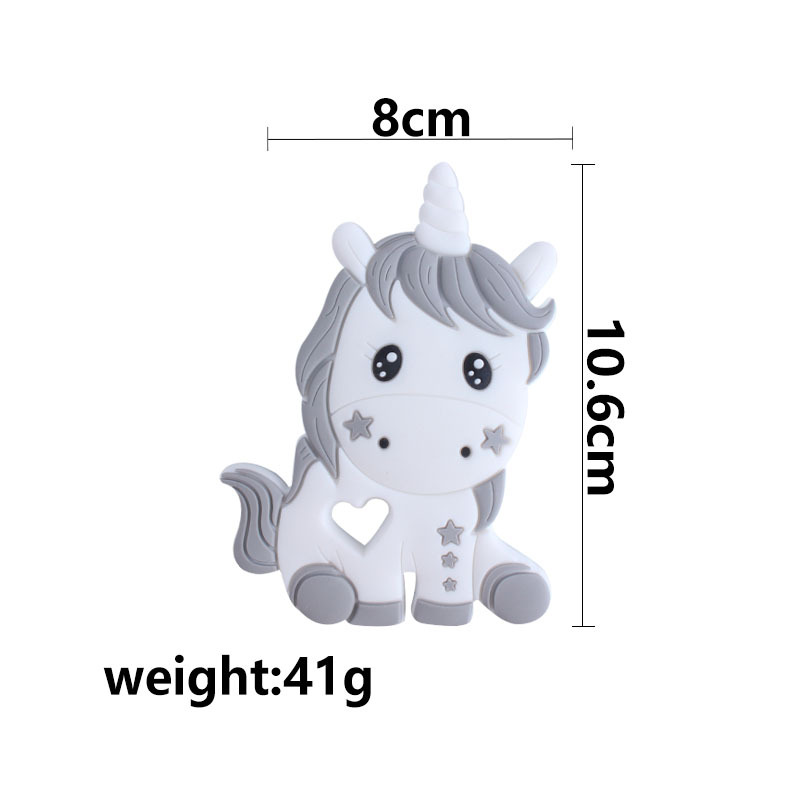Creativo DIY bebé suministros de dibujos animados silicona unicornio juguete teether palo Amazon nuevo