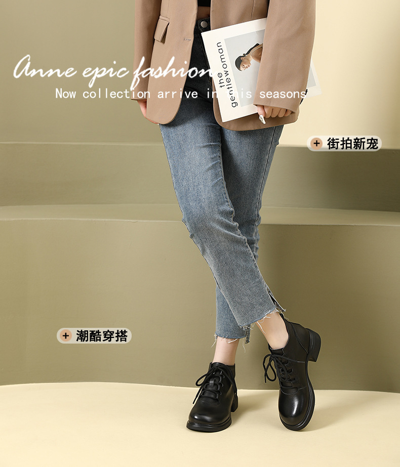 D2393 1360K BOOT CỔ THẤP NỮ JINRYUA MÙA XUÂN THU ĐÔNG PHỤC CỔ CỔ ĐIỂN GIÀY DÉP NỮ DA BÒ G04 SẢN PHẨM MỚI