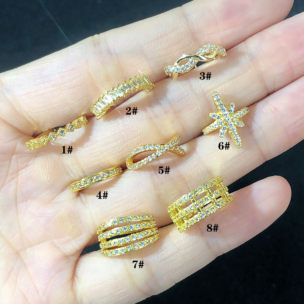 Fashion U Shape Star Copper Inlaid Zircon Ear clips 1 Piece