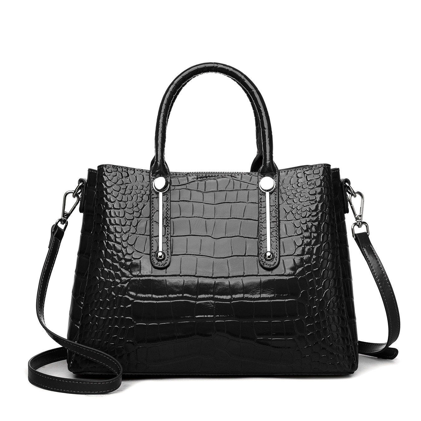 Bolsa de mano ligera y lujosa con estampado de cocodrilo. Gran capacidad de transporte. Temperamento de hombro simple. Bolsa de mujer de alto nivel. image 8