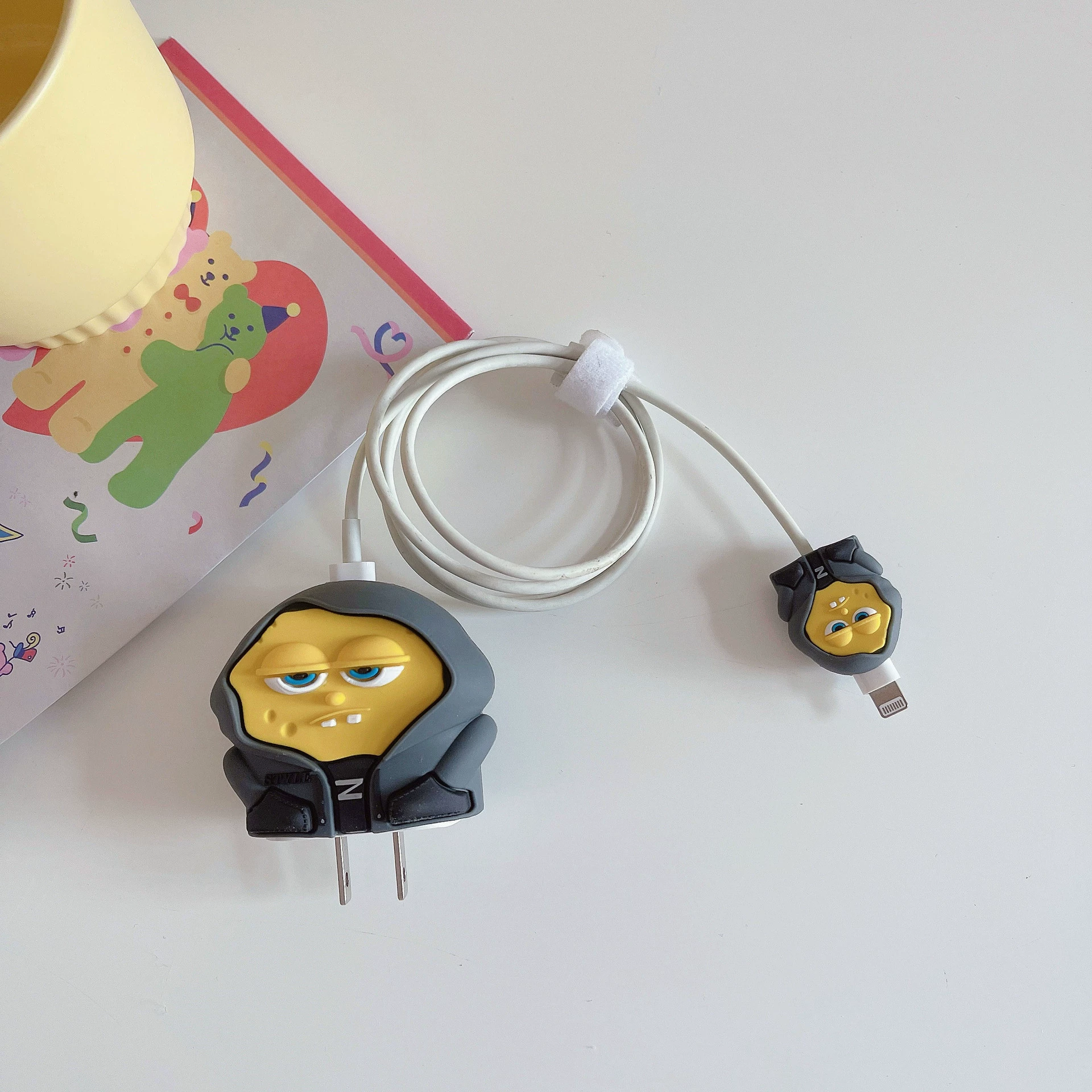 Apple, cartoon charger, protective case, 20W