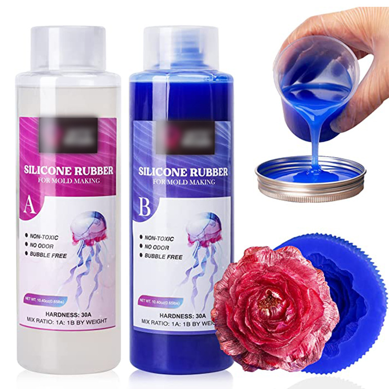 专供跨境亚马逊FAD食品级自消泡滴胶石膏蜡烛模具AB液体翻模硅胶