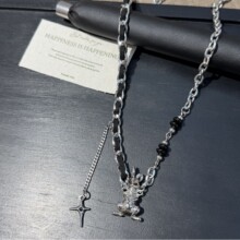 新款小众设计感兔子吊坠拼接项链女个性锁骨链潮百搭颈链配饰批发