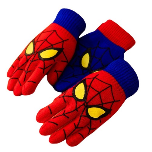 Spider-Man cartoon children's gloves for autumn and winter, warm and cute, suitable for boys and girls, kindergarten, writing, primary school students