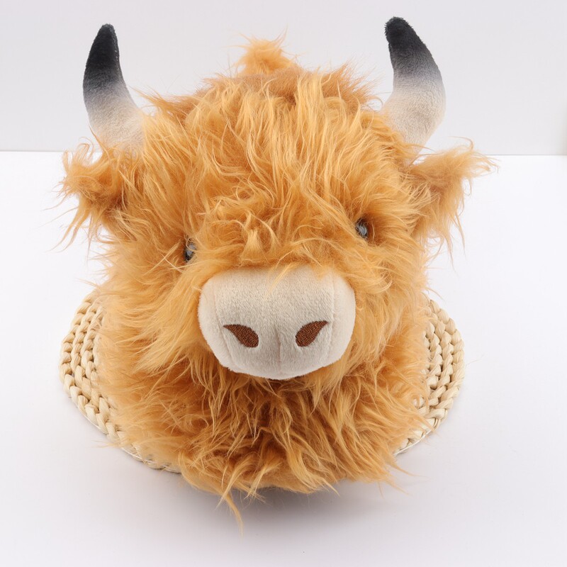 Cross-Border Popular Highland Cow Scottish Yak Plush Warm Slippers Cartoon Animal Home Shoes Ready for Delivery