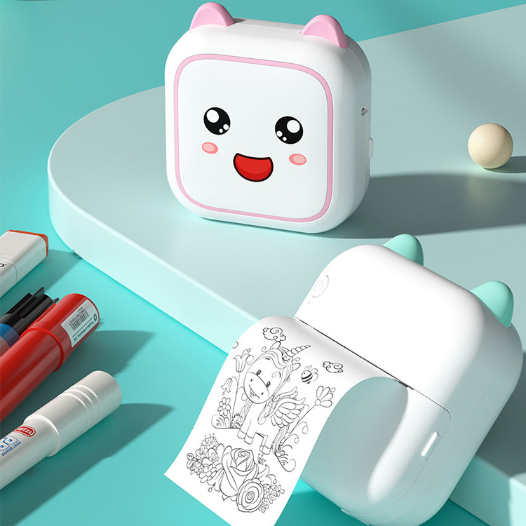 Transfronteriza nueva impresora térmica portátil pequeña autoadhesiva estudiante de bolsillo mini impresora de etiquetas de pregunta equivocada