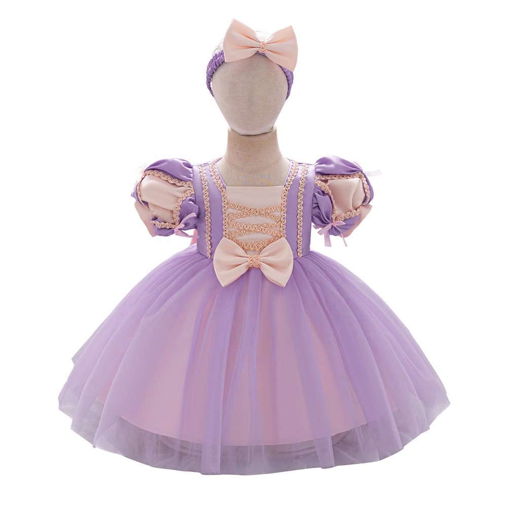 Blancanieves ropa de espectáculo para niños niñas linterna de tela de malla vestido de satin vestido de cumpleaños image 8