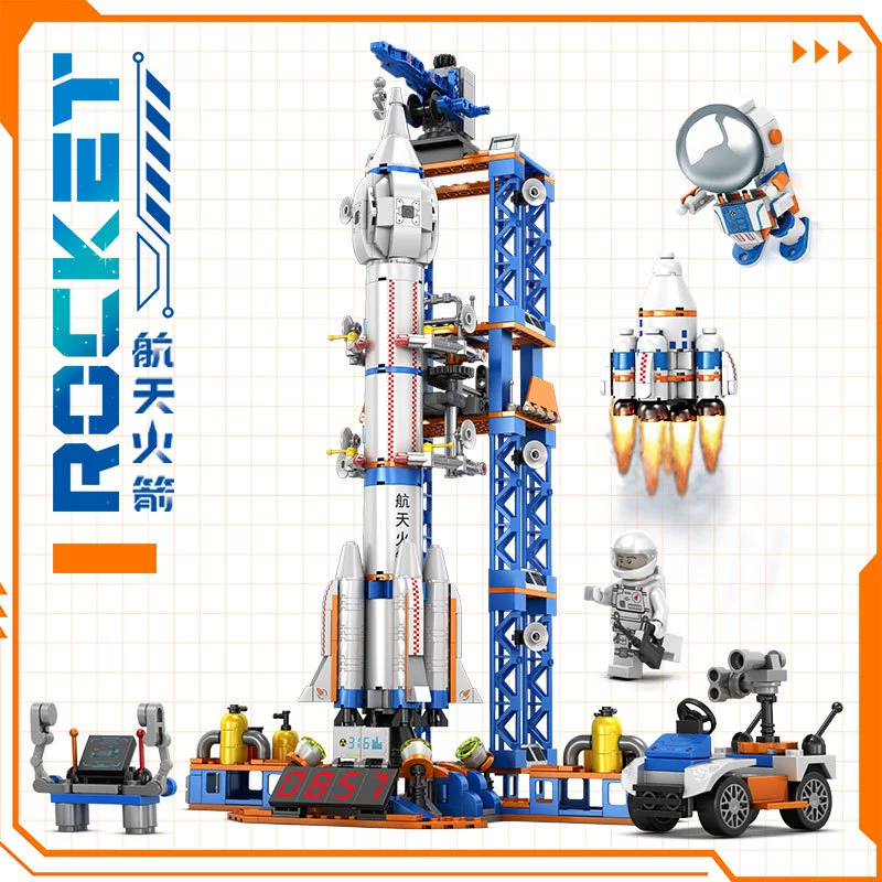 Chinese aerospace constructor, airplane, rocket for boys, toy